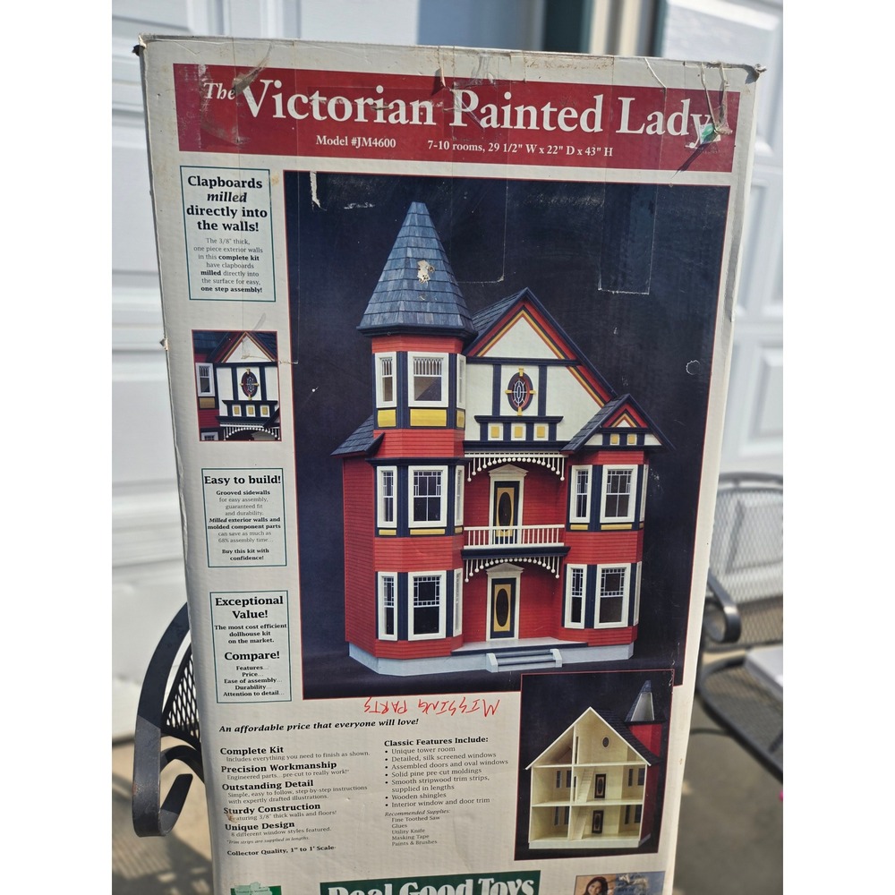 Real Good Toys Victorian Painted Lady Dollhouse Kit JM4600 Wood 1:12 Scale DIY